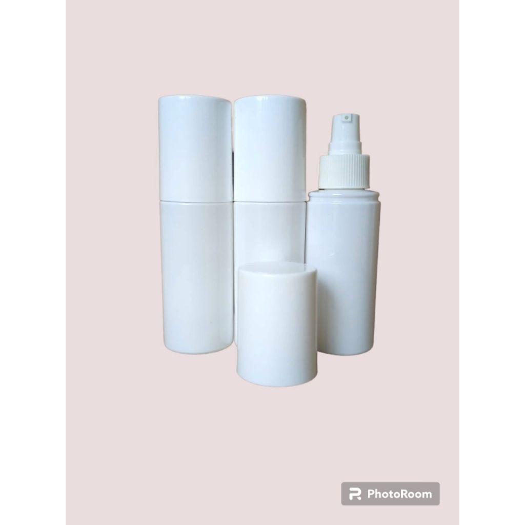 Botol 100ml putih double cap tutup spray
