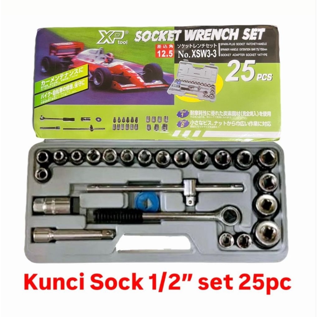 kunci Sock Sok 1/2" set 25pc XP tool