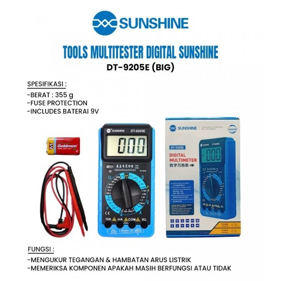 Digital Multimeter Avometer Sunshine DT-9205E Multitester