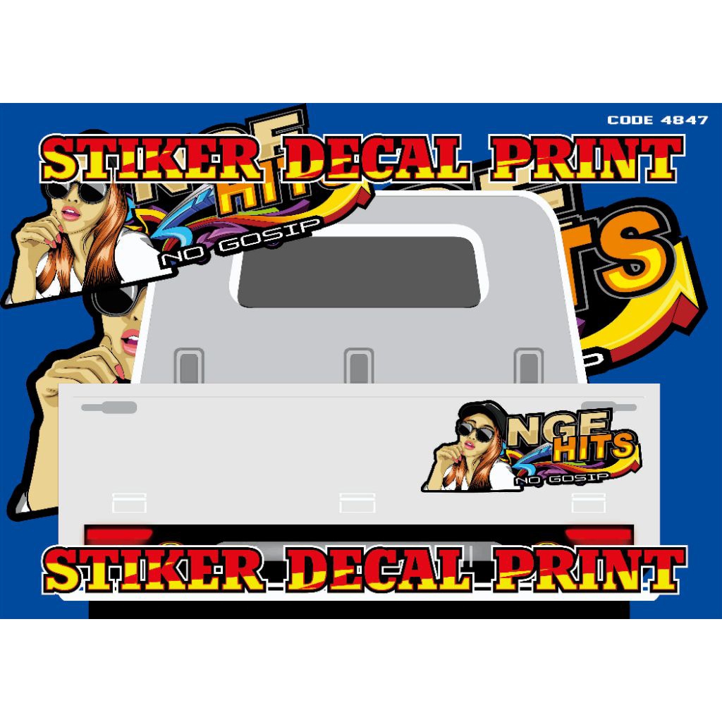 Sticker stiker vinil Decal print code 4847