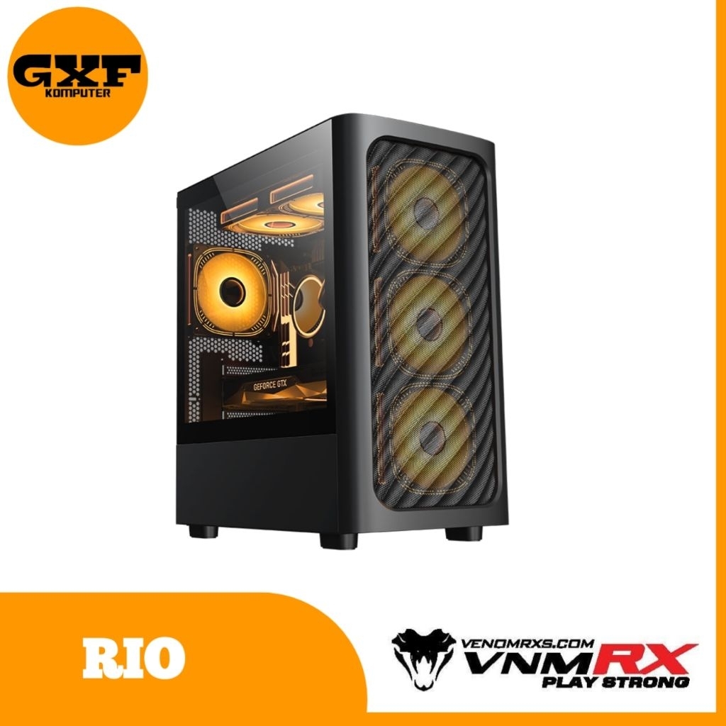 VENOMRX RIO | M-ATX PC Case Include 3 Fan ARGB