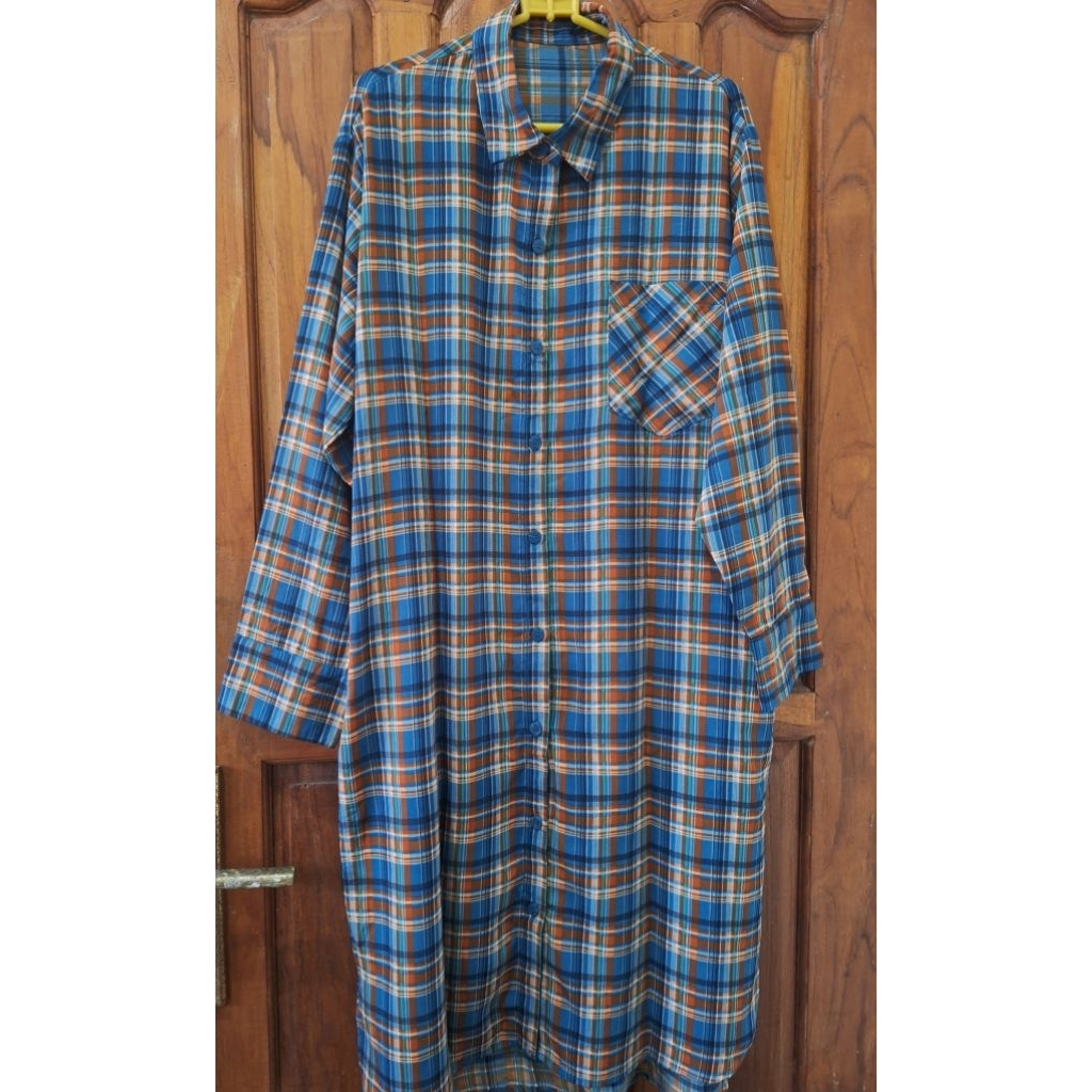 Tunik Kotak Biru Flowy
