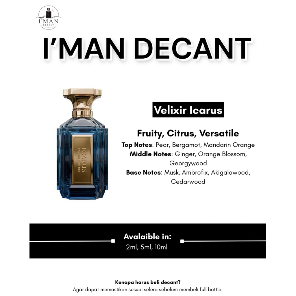Decant Velixir Icarus [DECANT/SHARE IN BOTTLE]