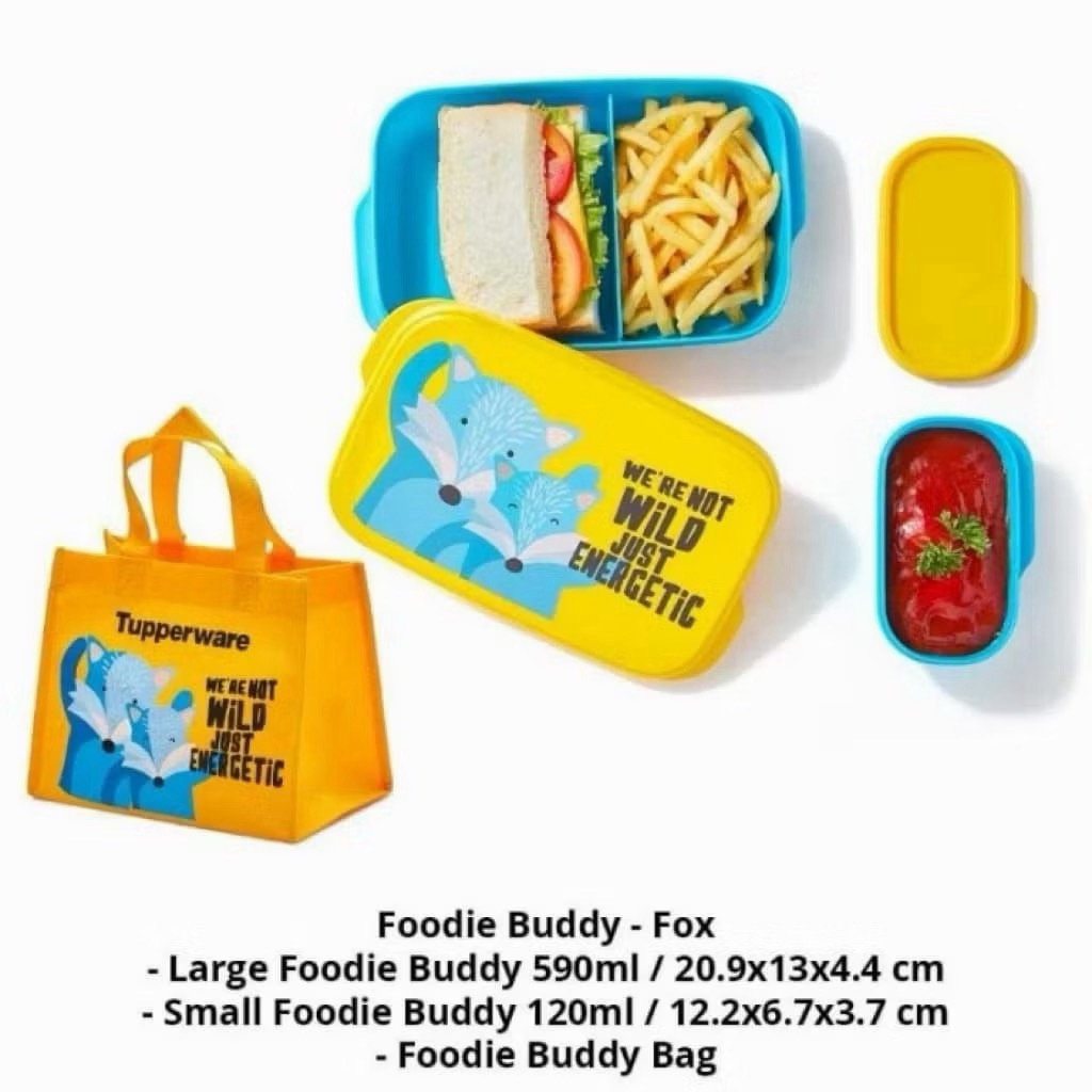 Bekal Fox Lunchbox Set Tupperware BARU