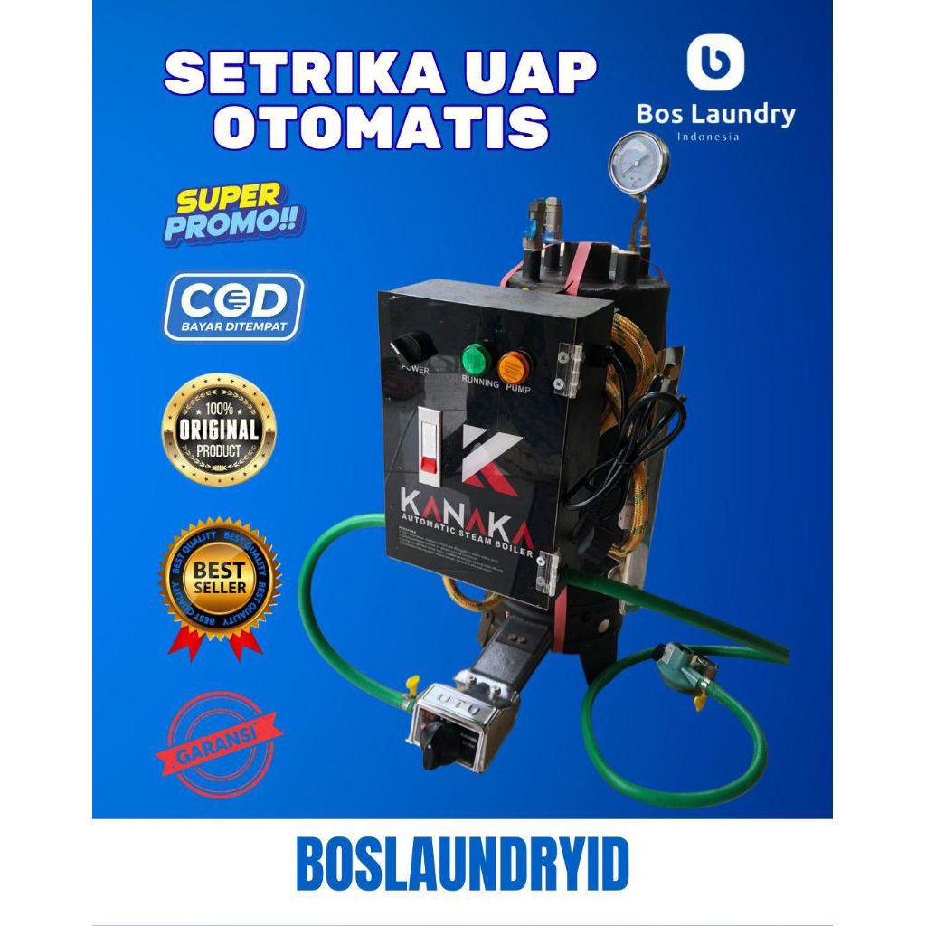 Setrika Uap Boiler Otomatis air Dan api