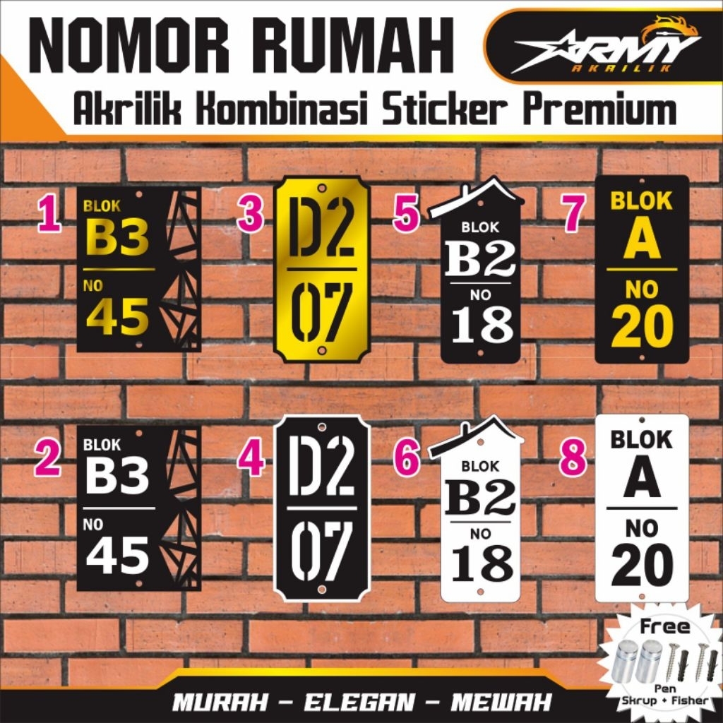 Nomor rumah Akrilik