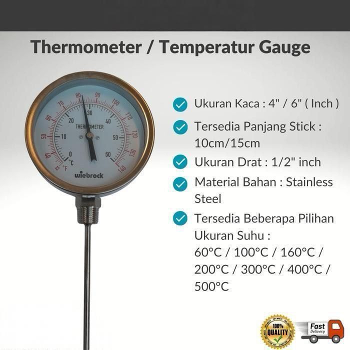 Thermometer Model Raket Stainless 300 ° C 2 1/2 "