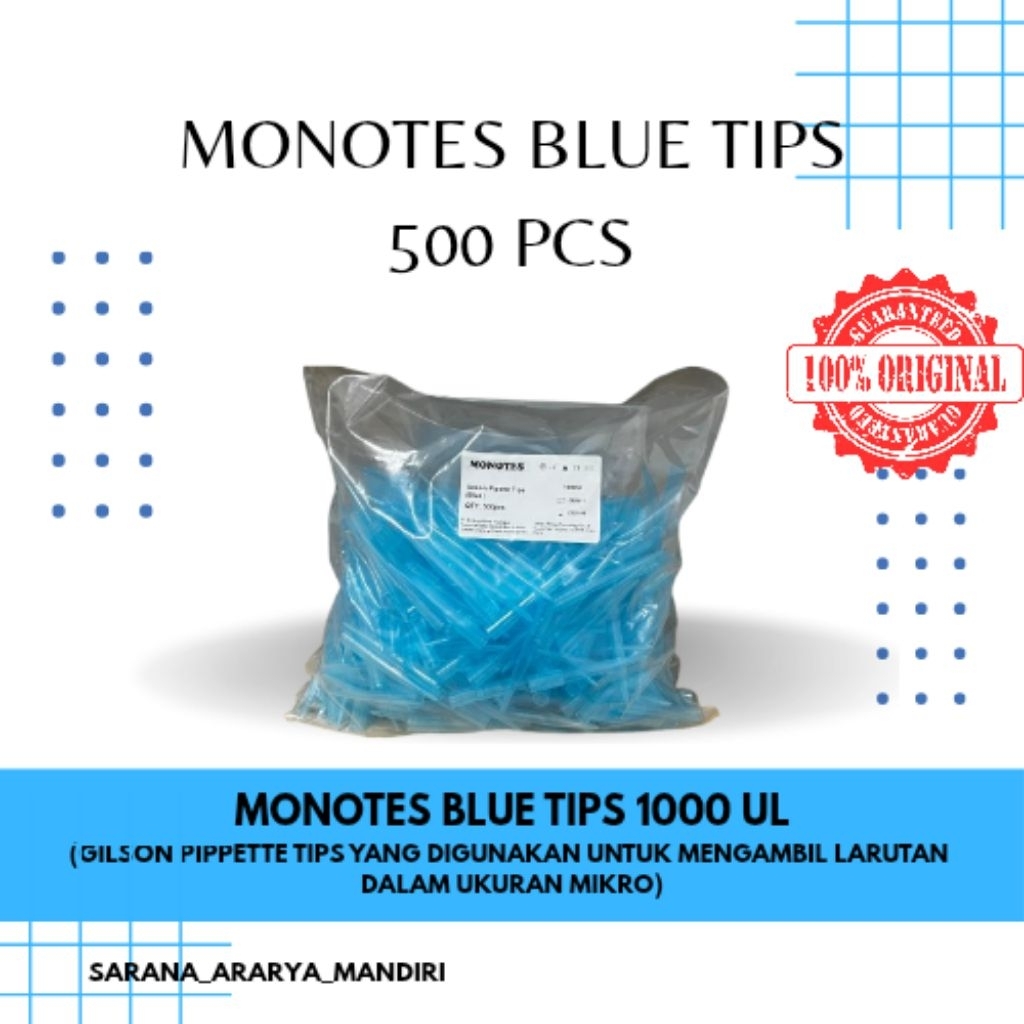 Monotes Blue Tip 1000ul tip Micropipet per pack