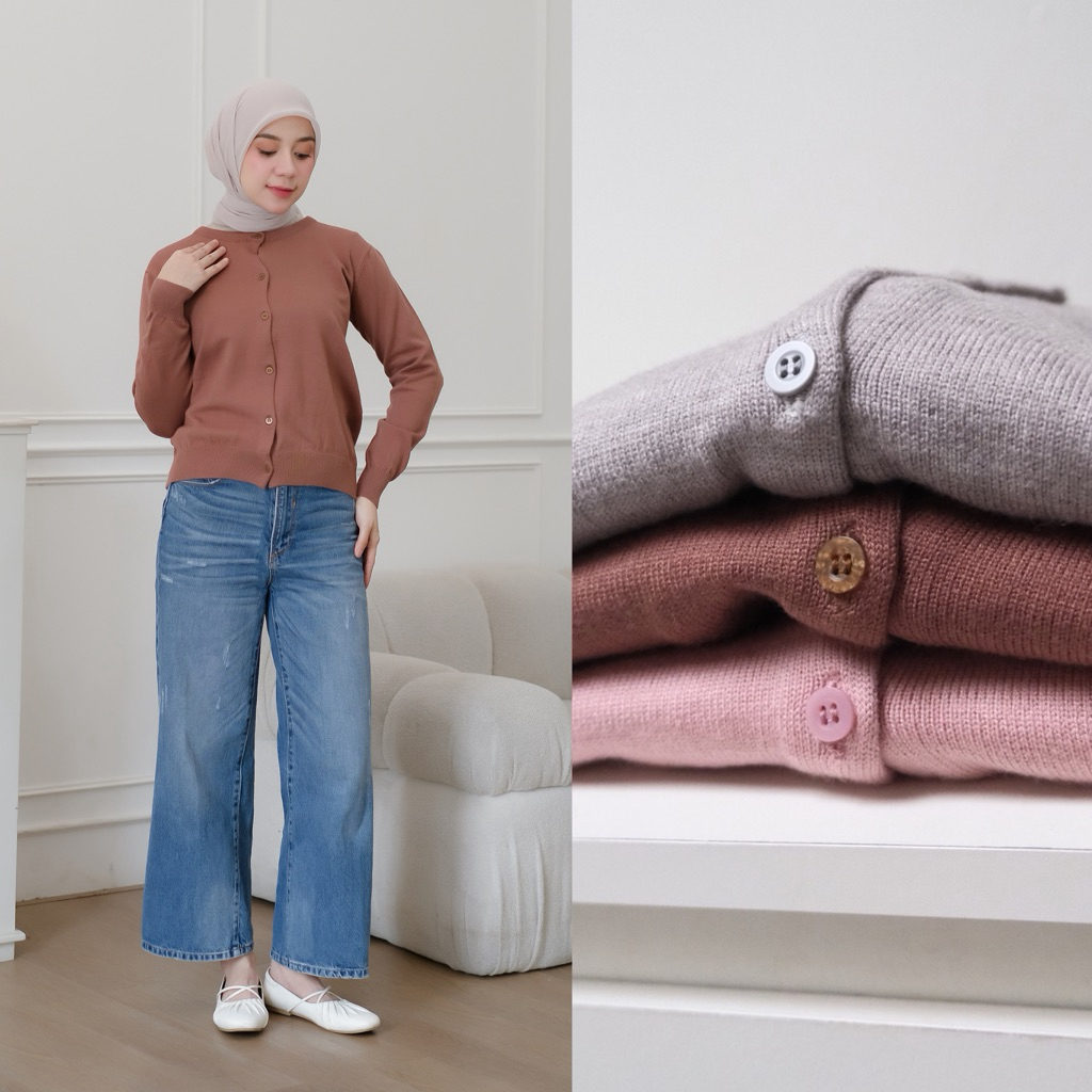Faforbea Karen Basic Knit Cardi - Rajut halus viscose