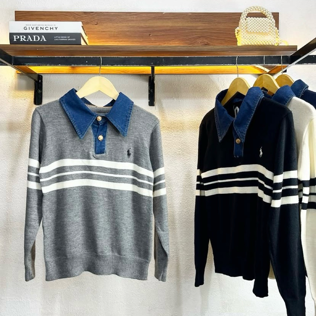 Knit Stripe Denim