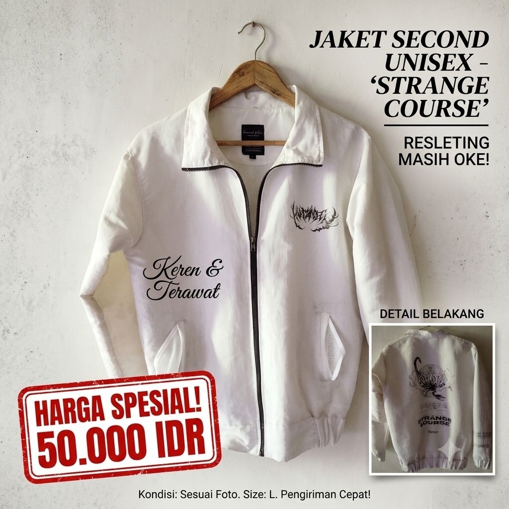 Jaket Strange Course Putih Preloved