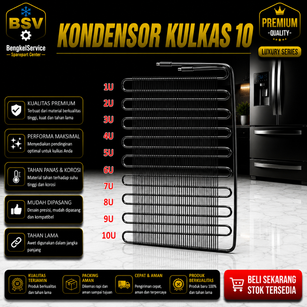 KONDENSOR CONDENSOR KULKAS 10U BEND