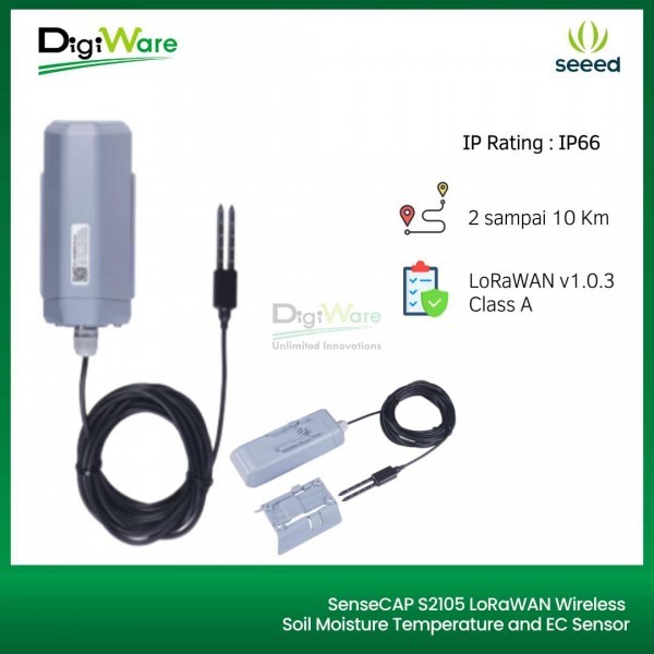 SenseCAP S2105 LoRaWAN Wireless Soil Moisture Temperature & EC Sensor