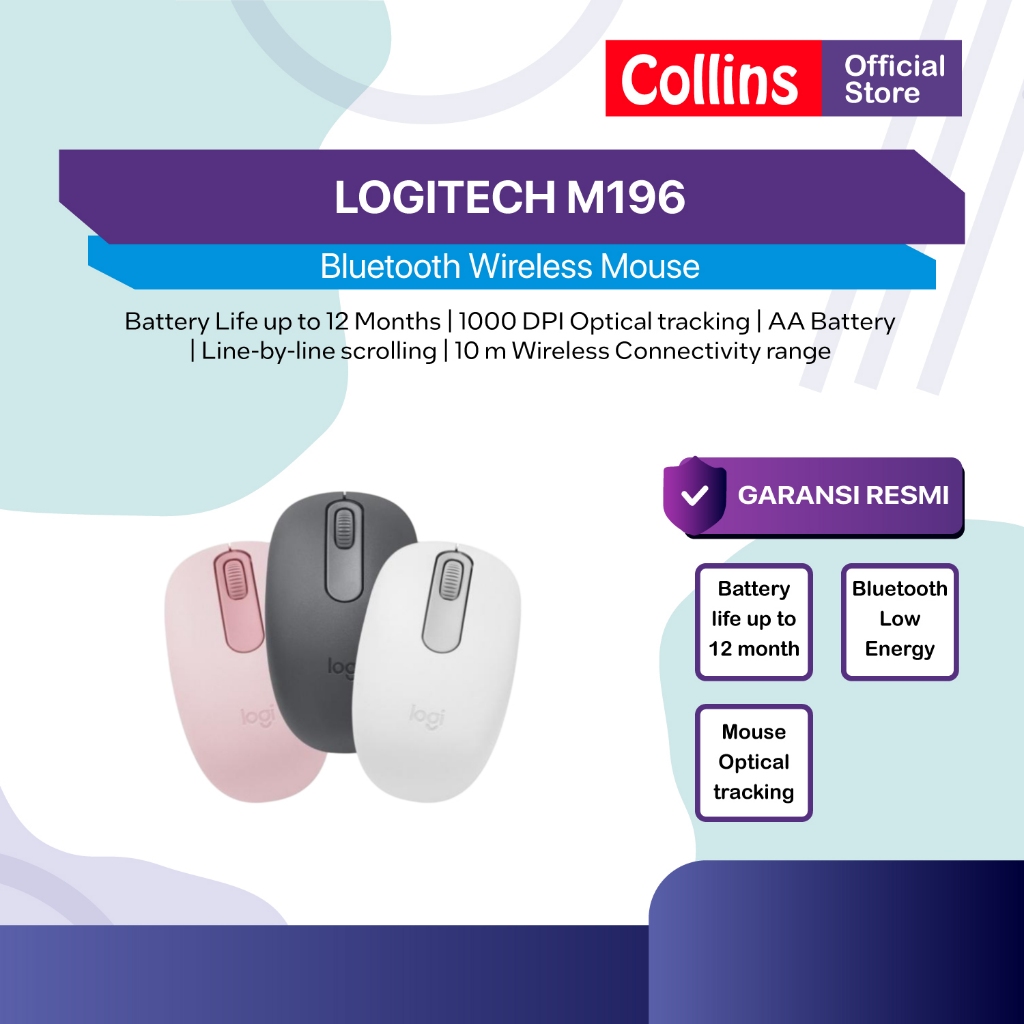Logitech M196 Mouse Wireless Bluetooth Original
