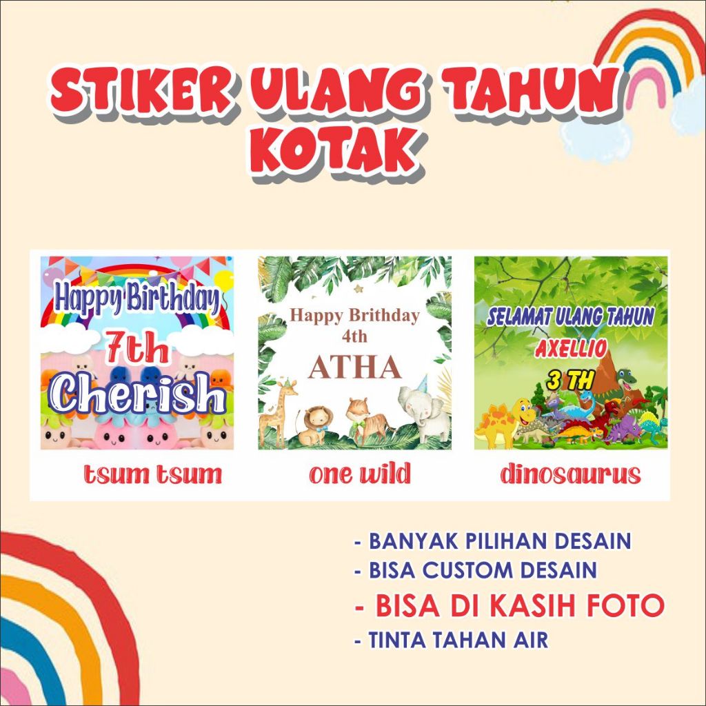 stiker kotak - vynil - custom tema