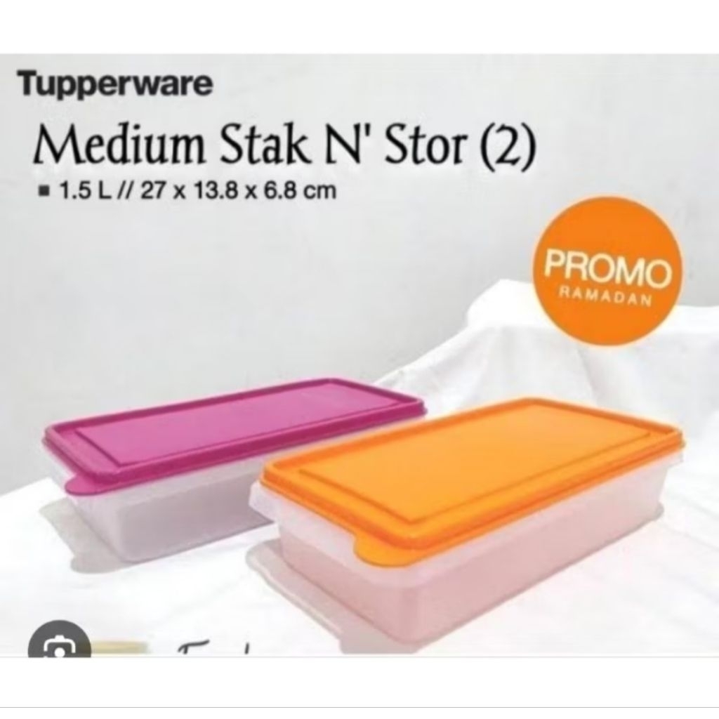 Tutup Tupperware medium stack n stor model lama