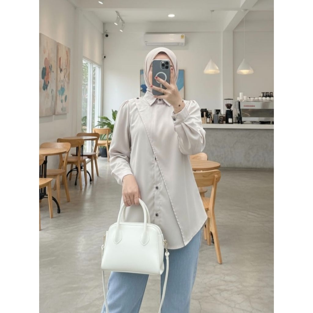 [BLOUSE] Hanin Kemeja Abu