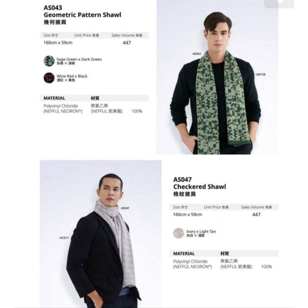 Nefful Geometric Pattern Shawl AS043 & Checkered Shawl AS047