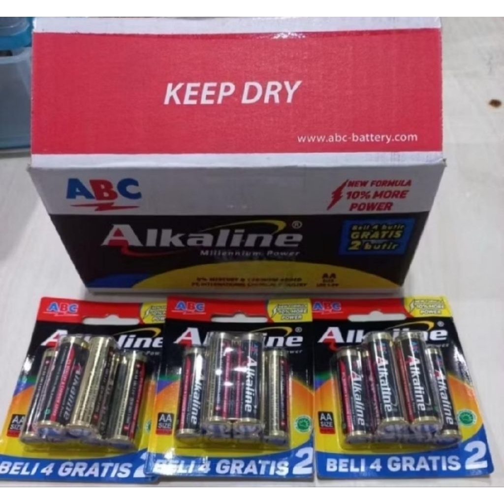 Baterai ABC alkaline AA 4+2