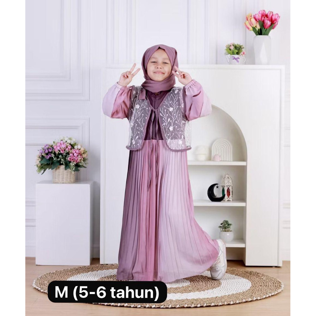 Gamis anak Plisket rompi