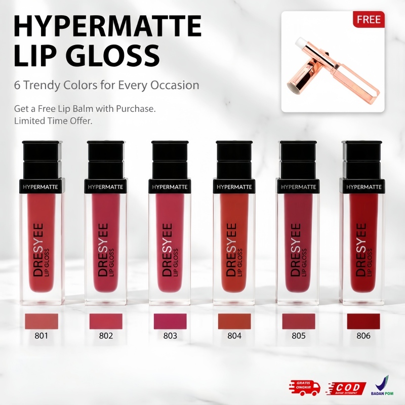 dresyee lipmatte get free lipbalm