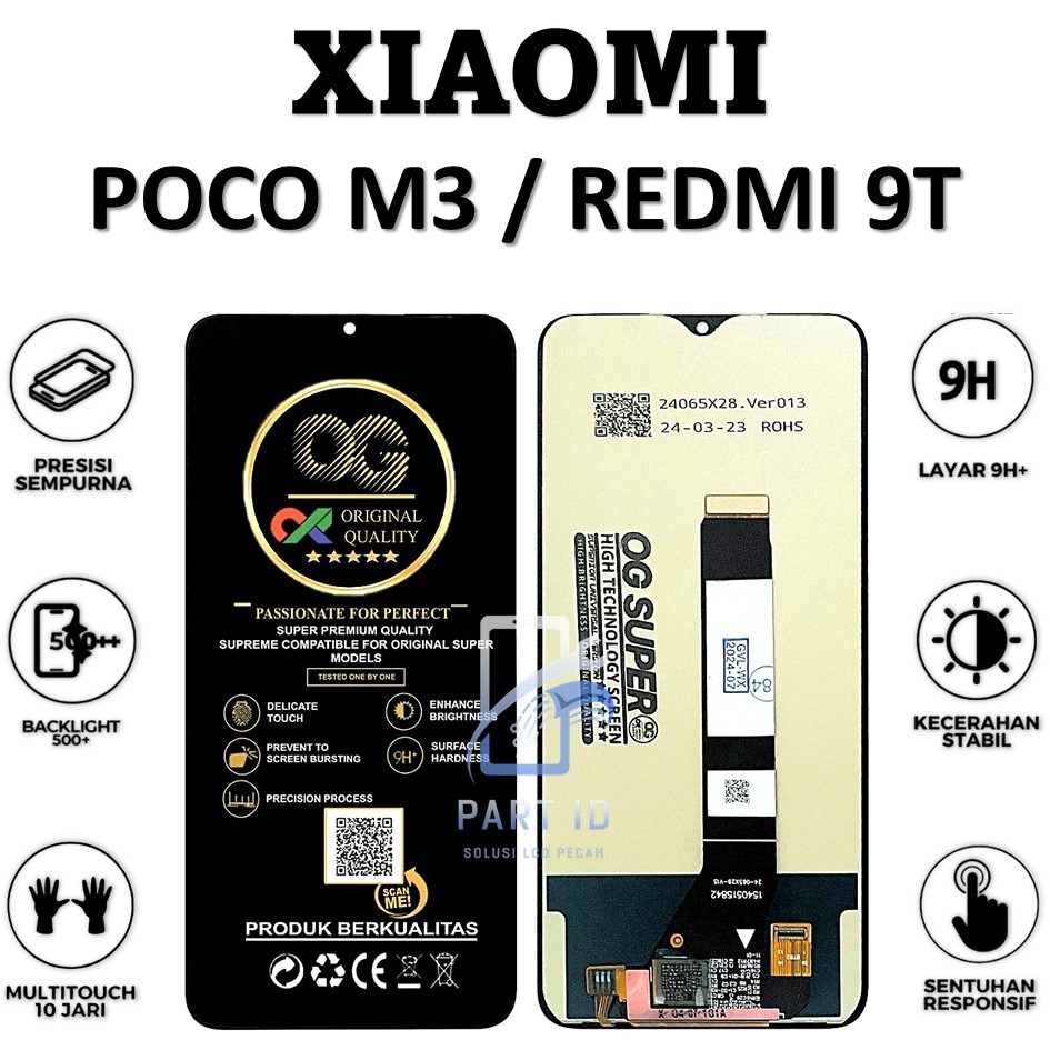 LCD TOUCHSCREEN POCO M3 / REDMI 9T COMPLETE ORIGINAL 100% FULLSET