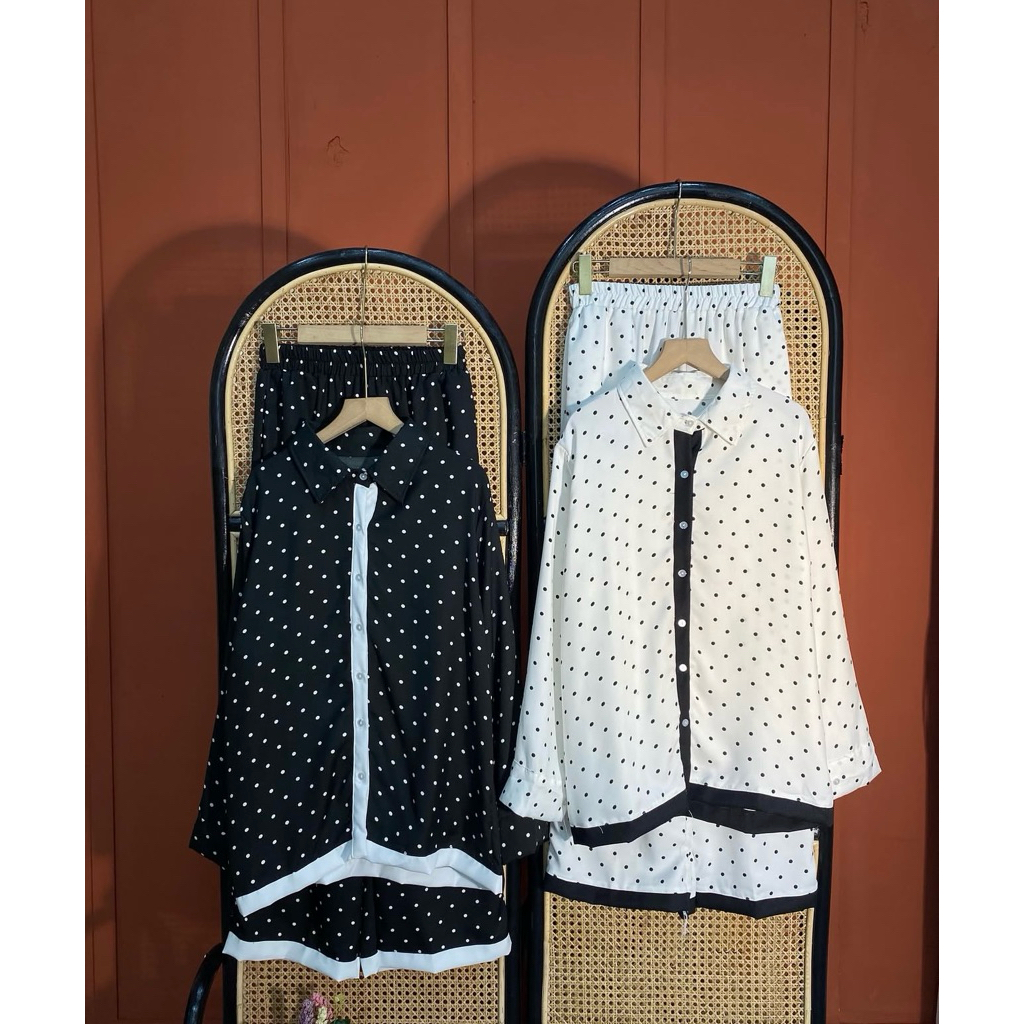 Setcel Polka Setelan wanita