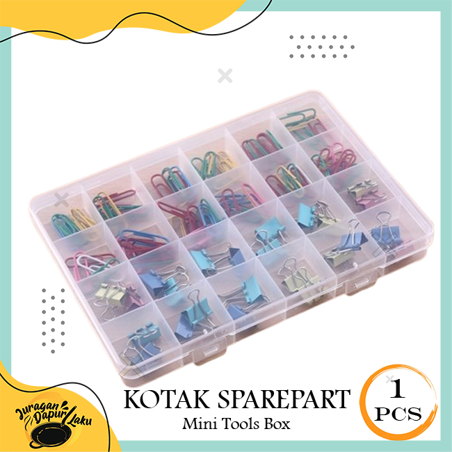 Juragan Kotak Sparepart 24 Grid. Mini Tools Box
