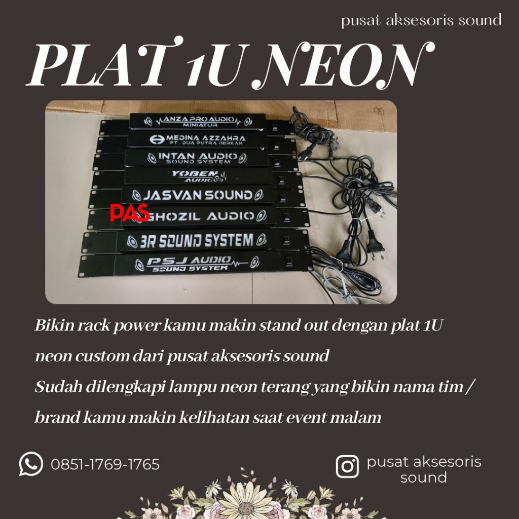 Plat 1U Neon Bebas Custom Nama