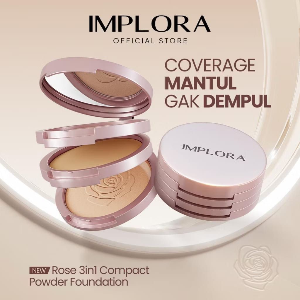 Implora Rose 3in1 Compact Powder Foundation 15g