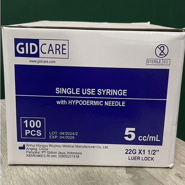 Spuit (Syringe) 5cc/ml GIDCARE