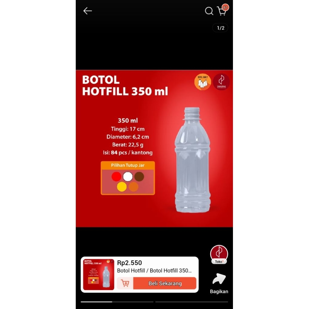 Botol Hotfill 350 ml