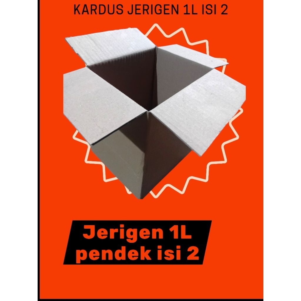 KARDUS packaging jerigen 1lt pendek isi 2