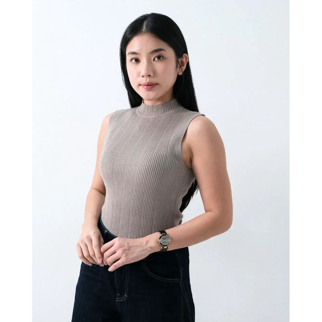 Acerra Basic Sleeveless Knit Top #1128