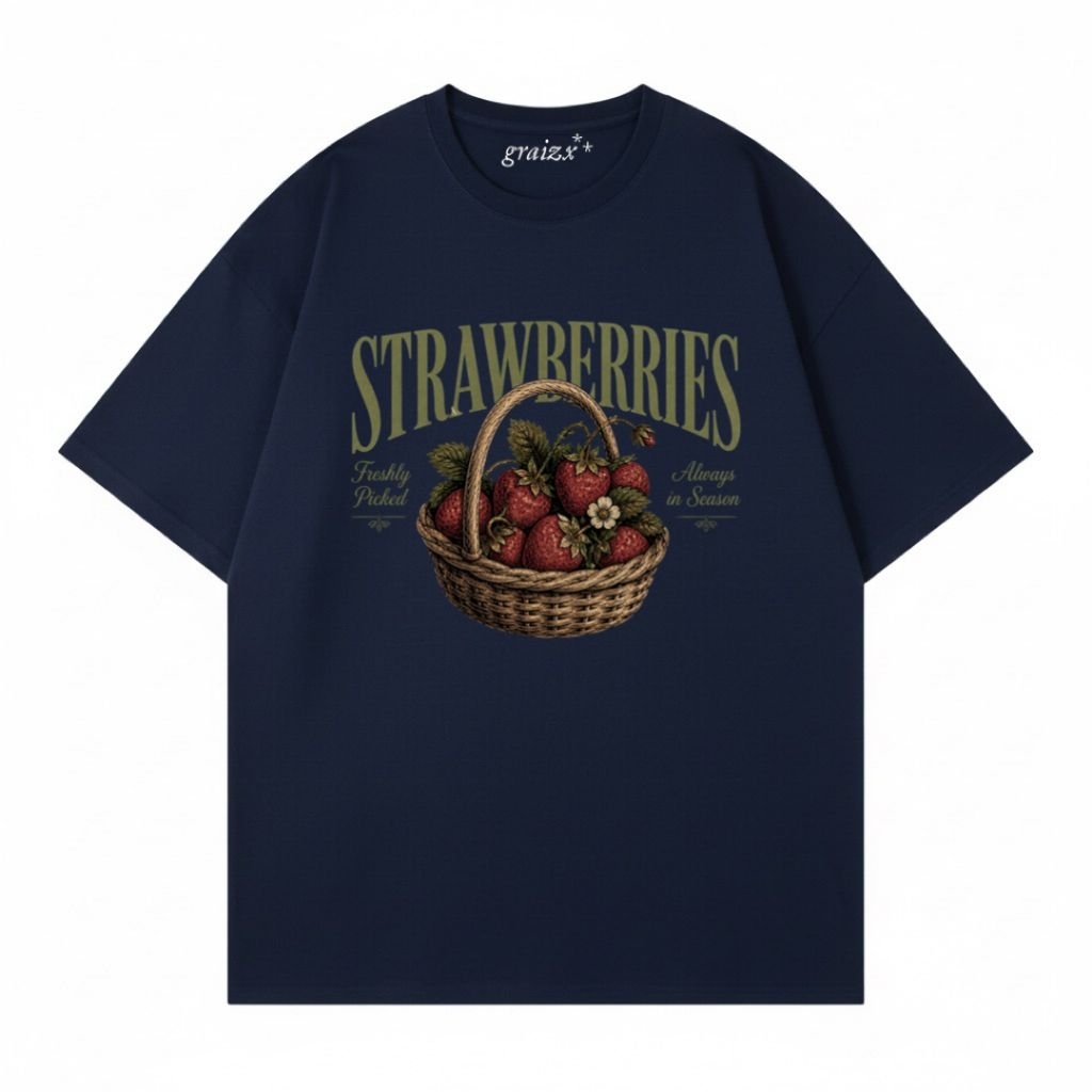 graizx - Strawberries Navy Tee