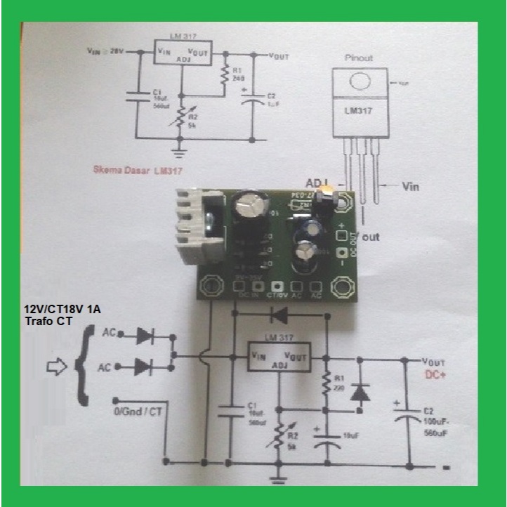 Power supply LM317 Adjust Regulator 1A Board Module