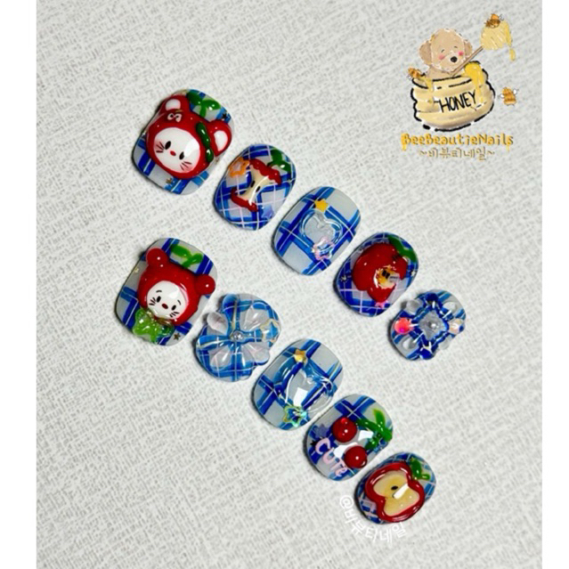 APPLE CHERRY 3D PRESS ON NAILS
