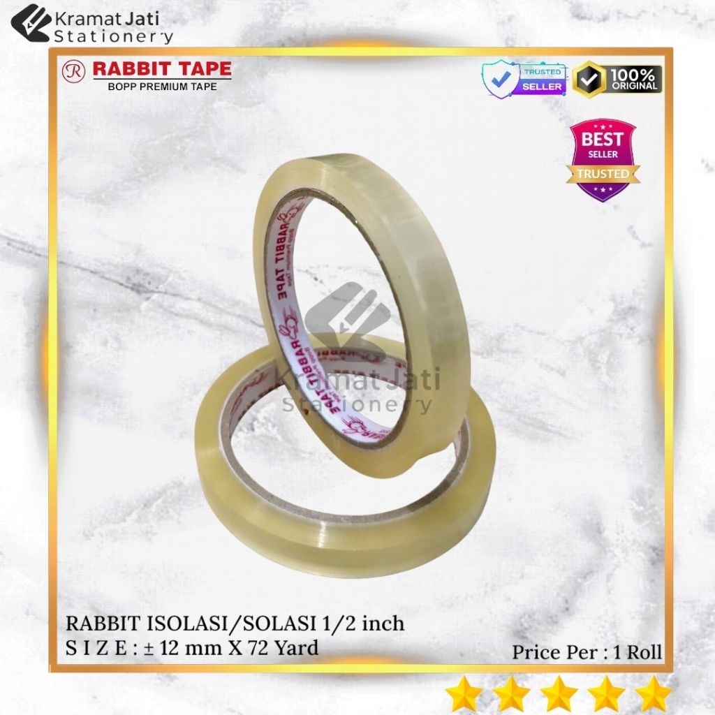 [1 ROLL] RABBIT 12mm Isolasi/Solasi 1/2 Inch