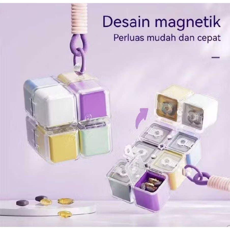Magnetic foldable Pill Box