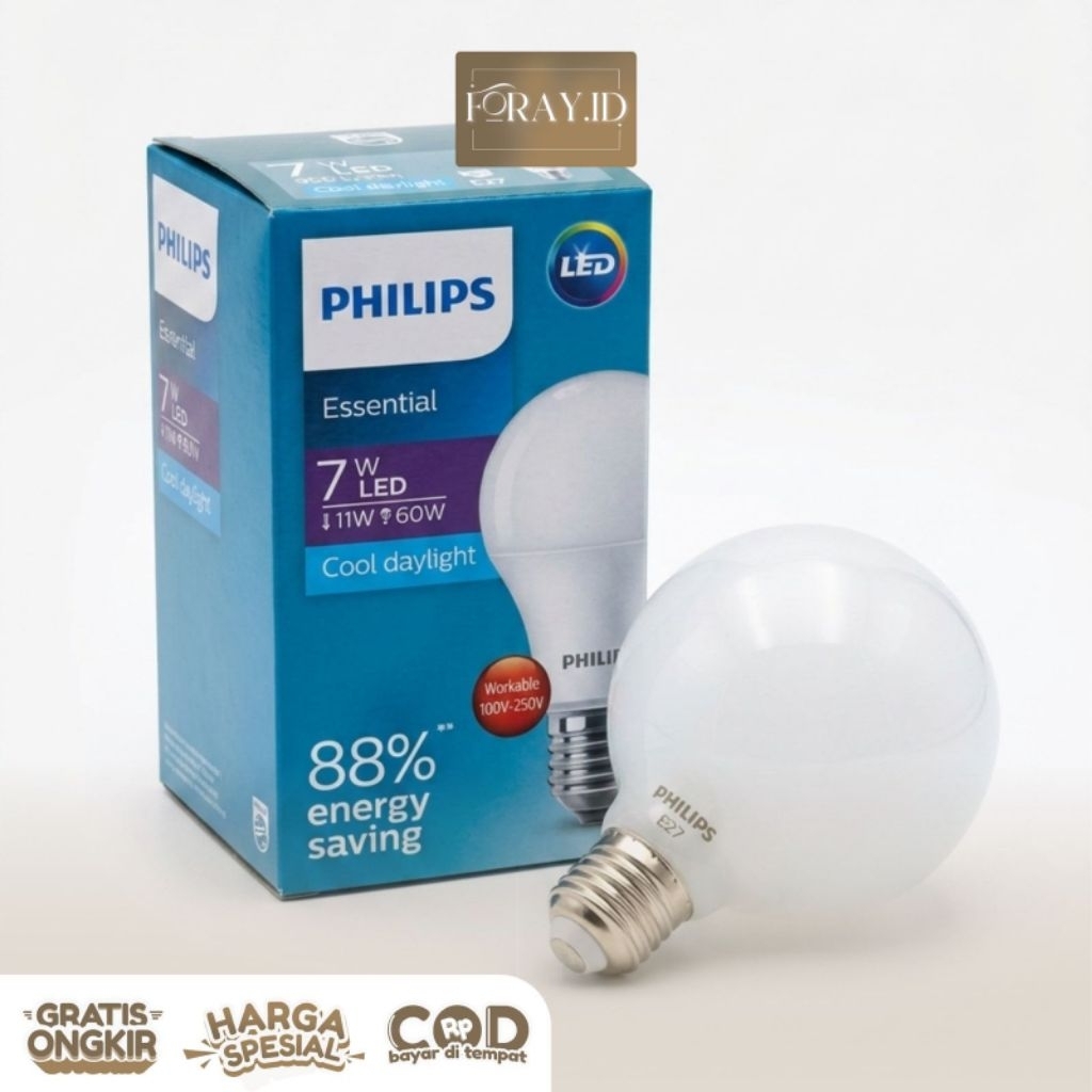 Lampu philips led 7watt
