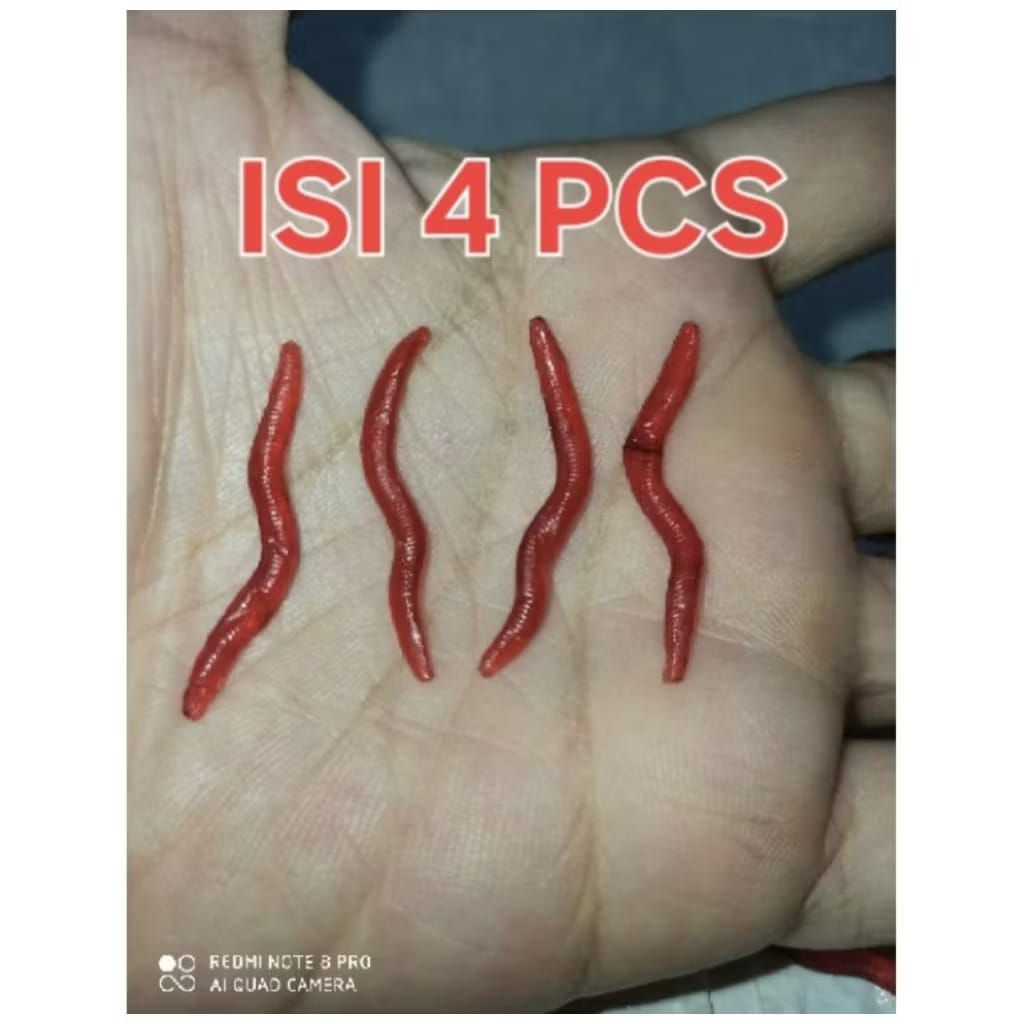 mainan cacing karet kecil isi 4pcs