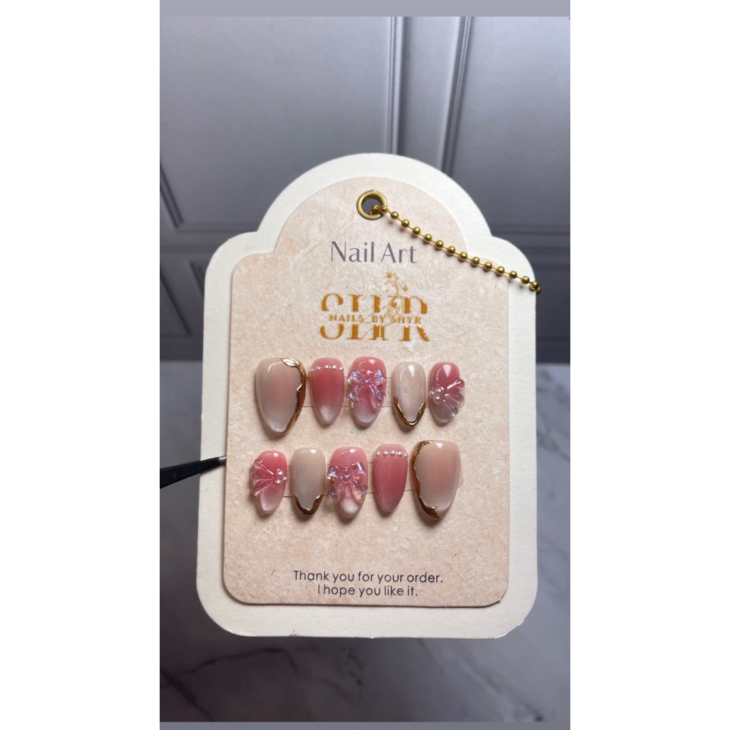 PRESS ON NAILS PINK PEACH