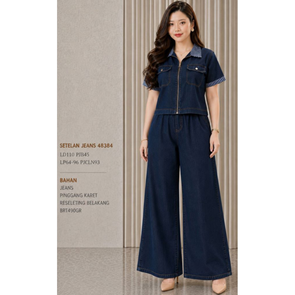 FC 48384 Setelan CP jeans