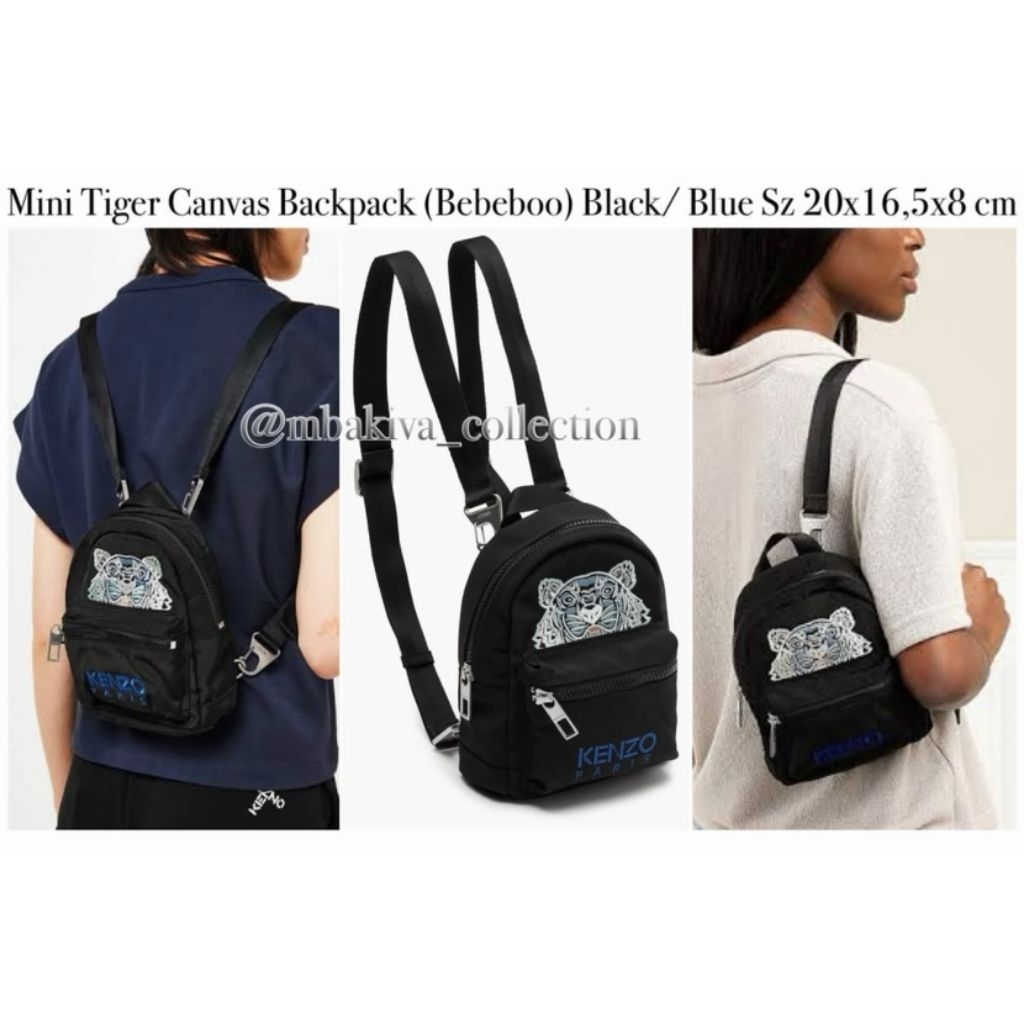 KNZ Mini Canvas Backpack (Bebeboo) Black/Blue