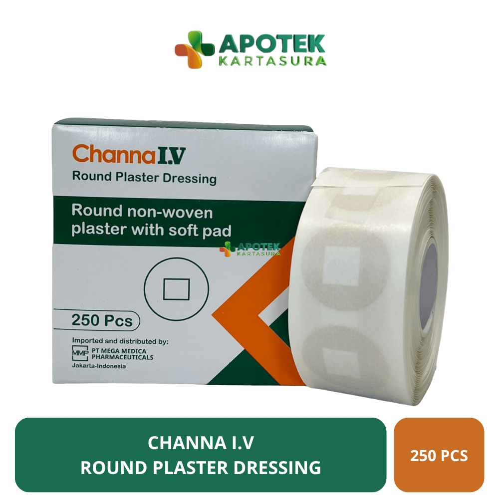 CHANNA I.V ROUND PLASTER DRESSING - Perbox isi 250 pcs