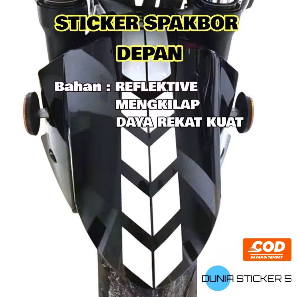 Sticker SPAKBOR DEPAN Model Panah