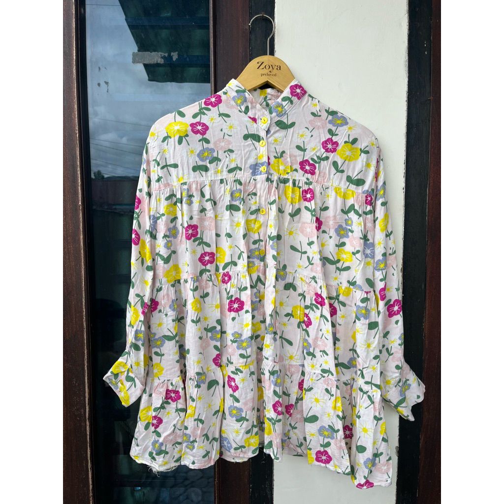 preloved atasan bunga bahan rayon