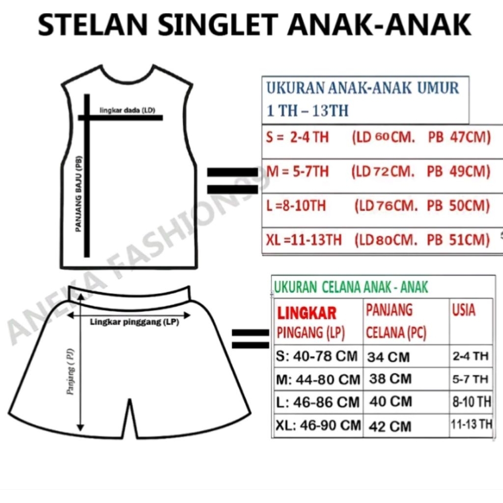 Kaos anak anak
