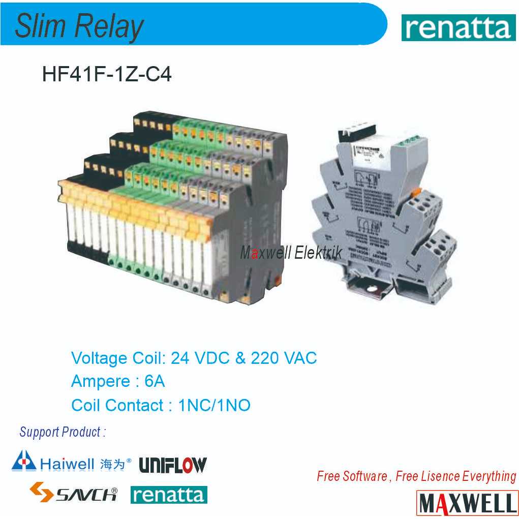 RENATTA HF41F-1Z-C4-D024 SLIM RELAY + SOCKET
