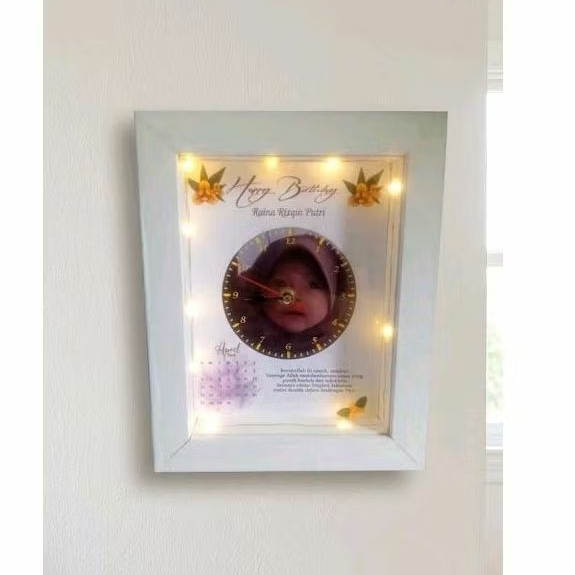 frame 3d jam poto bebas custom